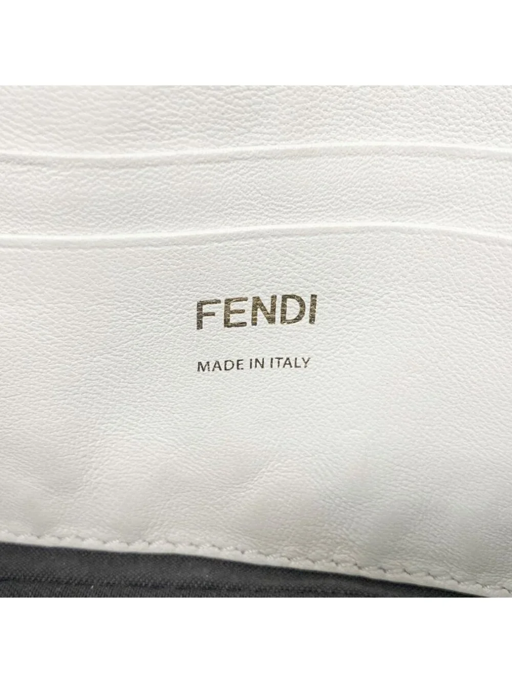 Fendi Shoulder Bag Bucket Leather White Gold